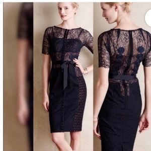 Anthropologie Byron Lars Beguile Black Lace Dress